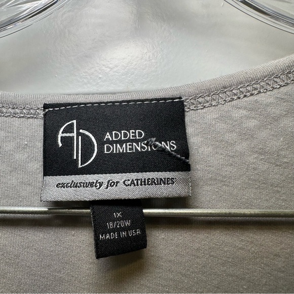 AD Added Dimensions for Catherine’s Grey Knit Scoop Neck Short Sleeve Top 1X - Picture 2 of 8